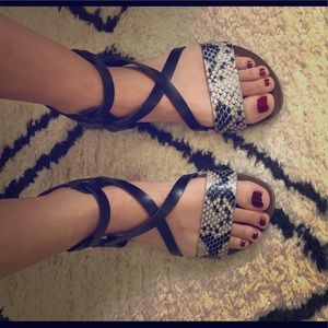 Black strappy flat sandals